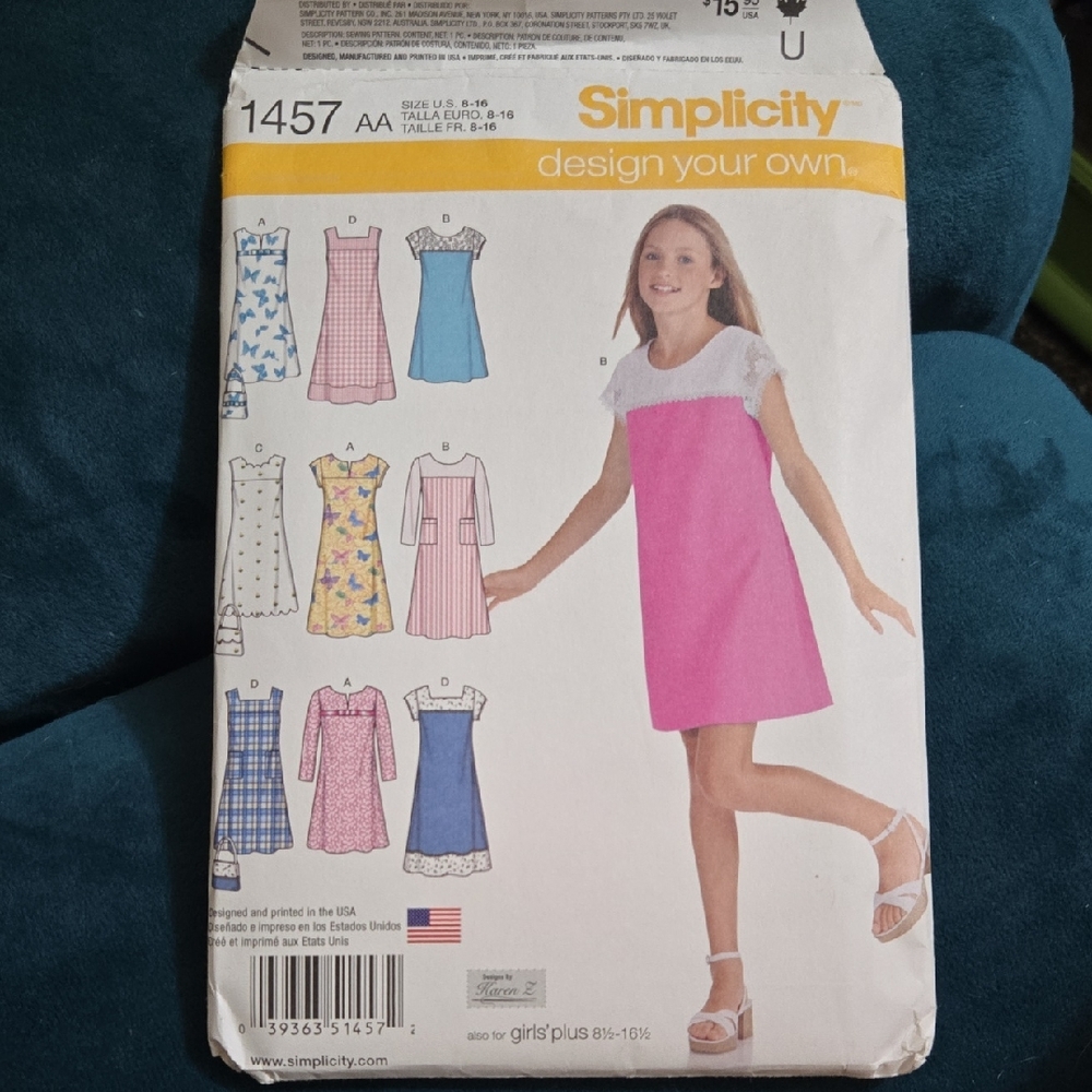 Simplicity Kids Dress in Pink and White